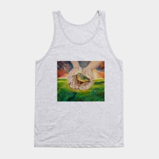 A Fragile Bird Held By Large Unseen Hands Tank Top